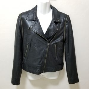 Muubaa Jacket Leather Mistral Biker Moto Convertible Vest Black Cropped 6